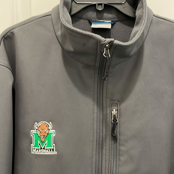 Thick We are Marshall Thundering Herd Softshell Bionic Apex Fleece Gray Jacket - Picture 5 of 7